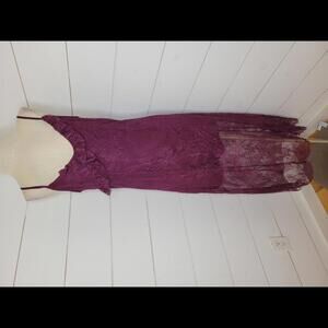 NWOT Jade by Jane burgundy purple lace overlay of mini slip dress